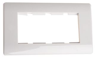 MW514 - 2-Gang 4 Modules Screwless Frame White