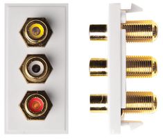 MW770 - 3x RCA to F-Type Connector Module, Yellow/White/Red White
