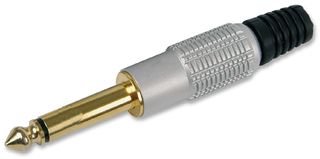 750.165 - 6.35mm (1/4") 2-Pole Mono Jack Plug, Gold Plated Contacts