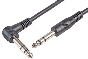PSG00094 - 6.35mm (1/4") Stereo Jack Plug to Plug Lead, 6m Black