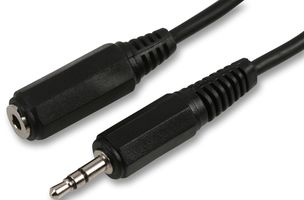 PSG00106 - 3.5mm Stereo Jack Plug to Socket Lead, 5m Black