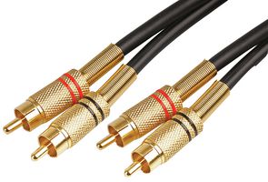 PSG00459 - 2x Phono (RCA) Male to 2x Male Lead, 1.5m Black