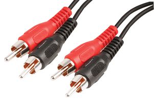 PSG00243 - 2x Phono (RCA) Male to 2x Phono Male Lead, 3m Black