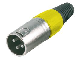PSG01312 - 3 Pole XLR Plug with Yellow Coloured Strain Relief