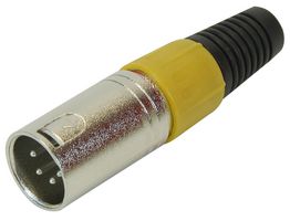 PSG01317 - 4 Pole XLR Plug with Yellow Coloured Strain Relief