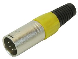 PSG01322 - 5 Pole XLR Plug with Yellow Coloured Strain Relief