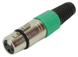 PSG01328 - 3 Pole XLR Socket with Green Coloured Strain Relief