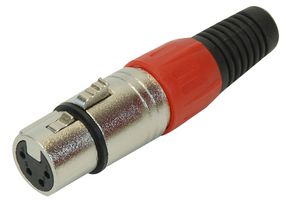 PSG01330 - 4 Pole XLR Socket with Red Coloured Strain Relief