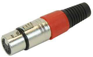 PSG01335 - 5 Pole XLR Socket with Red Coloured Strain Relief