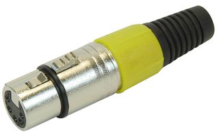 PSG01337 - 5 Pole XLR Socket with Yellow Coloured Strain Relief