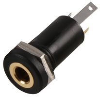 PSG08282 - 3.5mm Jack Socket, 3 Pole, Black, 2 Pack