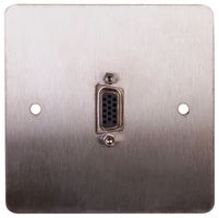 PELR0072 - 1 Gang Multimedia Wallplate, 15 Pin VGA Monitor Socket, Brushed Steel
