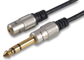 PSG03296 - 3.5mm to 6.35mm (1/4") Stereo Jack Socket to Plug Lead, 300mm Black