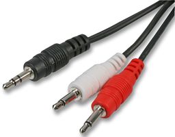 PSG03431 - 3.5mm Stereo Jack Plug to 2x Mono Jack Plugs Lead, 3m Black