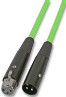 G033K - 3 Pin XLR Male to Female Mic Lead, 6m Fluorescent Green