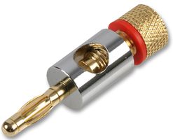 PSG03599 - 4mm Plug, Chrome / Gold, Red