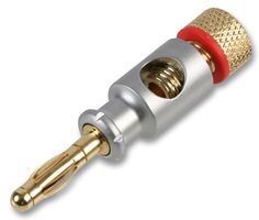 PSG03601 - 4mm Plug, Chrome / Gold, Red