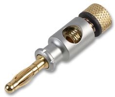 PSG03602 - 4mm Plug, Chrome / Gold, Black