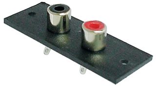 CA065 - 2x Phono, Chassis Plate, Red + Black, Nickel