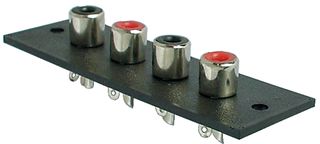 AV21542 - 4x Phono, Chassis Plate, Red + Black, Nickel
