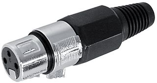 AV21554 - XLR Socket, 3 Pole, In Line, Black
