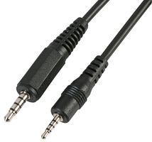 PSG03748 - 3.5mm to 2.5mm 4 Pole Jack to Jack Lead, 1.8m Black