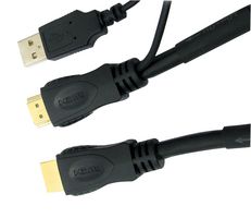 NLHDMI-EXT25M - High Speed Active HDMI Lead, Male to Male with USB Power, 25m Black