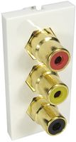 AV-MOD3RCA - 3x RCA (Red Yellow Black) Female to Female Euro Module 50 x 25mm - Coupler