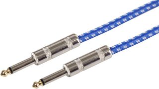 BGL-3-BLWH - 6.35mm (1/4") Male to Male Guitar Lead, 3m Blue/White