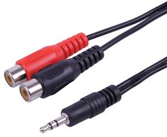 PSG08923 - Stereo 3.5mm Plug to 2x Phono (RCA) Sockets Lead, 1.8m