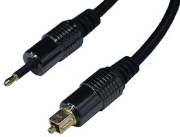 PROSPDIF-MINI-2M-BLK - TOSLink SPDIF Plug to TOSLink Mini 5mm Plug Gold Plated Optical Lead, 2m