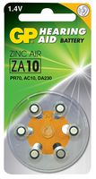 GPPBZZ10F008 - 1.4V Hearing Aid Batteries Zinc Air ZA10 6 Pack