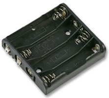 24VB41D - 4x AAA Battery Holder Black Coil Spring Contact, Solder Tagged
