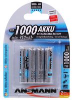 5030882 - AAA 1000mAh NiMH Rechargeable Batteries, 4 Pack