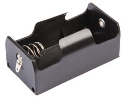 MP000308 - 1x D Battery Holder Black Coil Spring Contact, Solder Tag