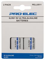 PELL0511 - 9V PP3 Ultra Alkaline Batteries, 2 Pack