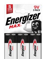 E301530600 - 9V PP3 Alkaline Max Batteries, 3 Pack
