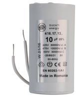 4.16.17.13.06 - Motor Run Film Capacitor, 10 µF, 4.16.17 Series, 450 V, Wire Leaded, ± 5%