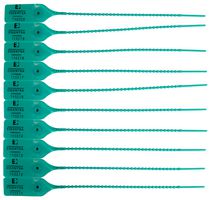 SECURE 1301 - Plastic Pull Through Seal 250mm Green 100 Pack