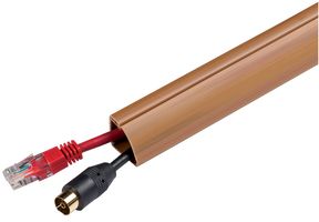 SFD6D222QSPSA - 1/4 Round D-Line Trunking, 22mm x 22mm x 2m (HxWxL), Wood Print, 6 Pack