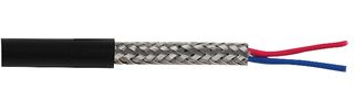 PELB0650 - 7-2-2C 2 Core Screened Cable, 0.2mm, Black, 25m