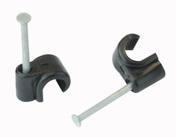 ZZV44153 - Round Cable Clips 7mm Black 100 Pack