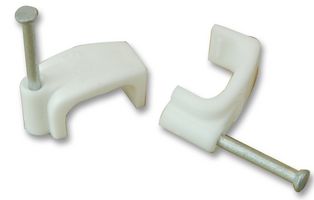 ZZV42408 - Flat Twin & Earth Cable Clips 10mm White 100 Pack