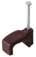ZZV42413 - Flat Twin & Earth Cable Clips 4mm Brown 100 Pack