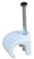 ARC18 - Round Cable Clips 24 x 19.5mm White 50 Pack