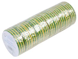 AIT1933G/Y - PVC Insulation Tape 19mm x 33m Green / Yellow 10 Pack