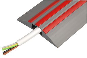 CAUR3 - Caution Cable Protector with 16 x 8mm Hole Grey / Red 3m