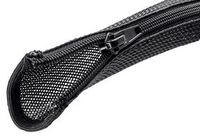 BZW302M - Zipper Polyester Braided Wrap, Internal Dia. 30mm, Black, 2m
