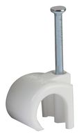 ATT23 400 - Round Cable Clips, White, 10-14mm, Pack of 400