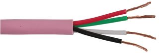 PP01455 - 4-Core Unscreened Speaker Cable, 24/0.2mm, Pink, 100m